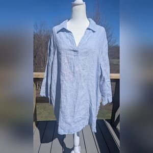Sigrid Olson Linen V neck Tunic Size 2X Brand New With Tags